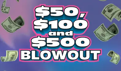 $50, $100 and $500 BLOWOUT Massachusetts scratch ticket ticket