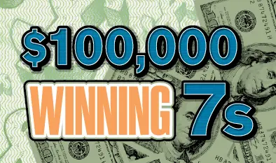 $100,000 WINNING 7s Massachusetts scratch ticket ticket