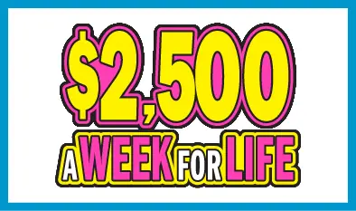 $2,500 A WEEK FOR LIFE Massachusetts scratch ticket ticket