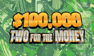 $100,000 TWO FOR THE MONEY Massachusetts scratch ticket ticket