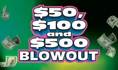 $50, $100, and $500 Blowout Massachusetts scratch ticket ticket