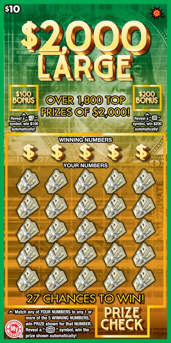 $2,000 Large Maryland scratch-off ticket
