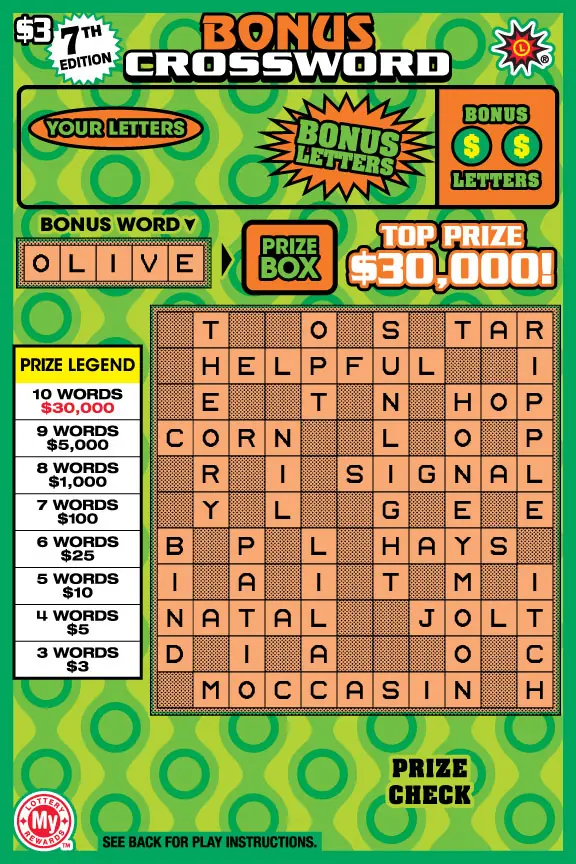 Bonus Crossword Maryland scratch-off ticket