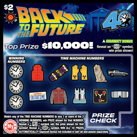 Back to the Future™ Maryland scratch-off ticket