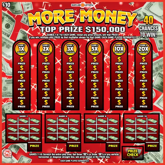 More Money Maryland scratch-off ticket
