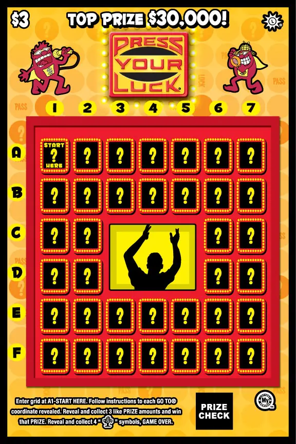 PRESS YOUR LUCK® Maryland scratch-off ticket