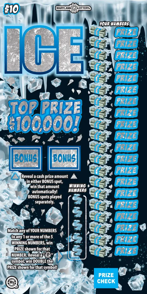Ice Maryland scratch-off ticket