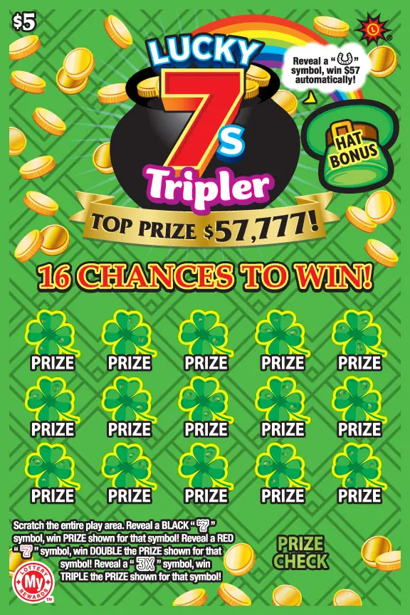 Lucky 7s Tripler Maryland scratch-off ticket