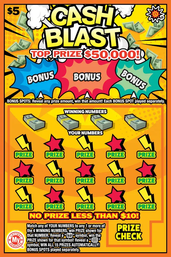 Cash Blast Maryland scratch-off ticket