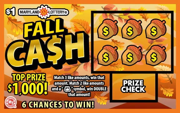 CA$H Maryland scratch-off ticket