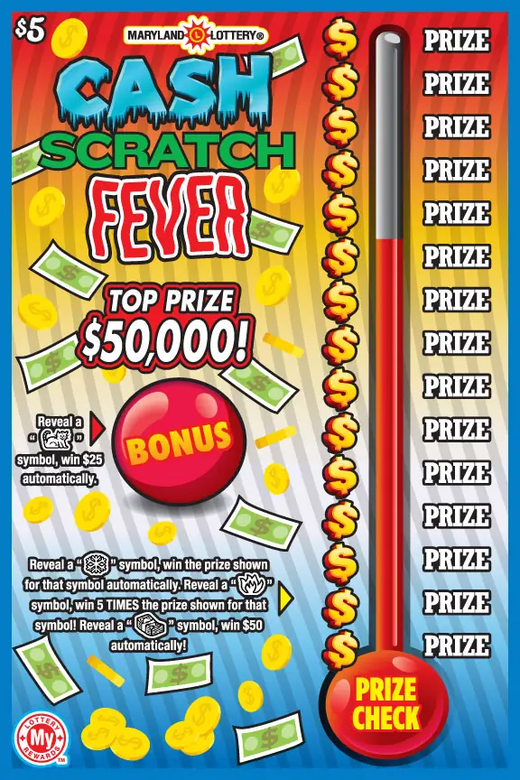 Cash Scratch Fever Maryland scratch-off ticket