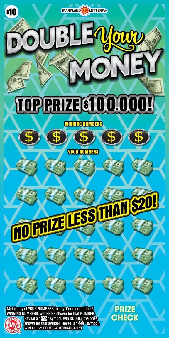 Double Your Money Maryland scratch-off ticket