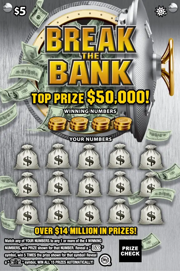 Break the Bank Maryland scratch-off ticket