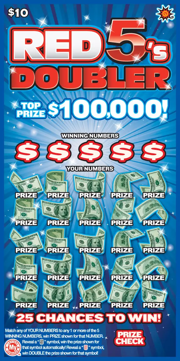Red 5's Doubler Maryland scratch-off ticket