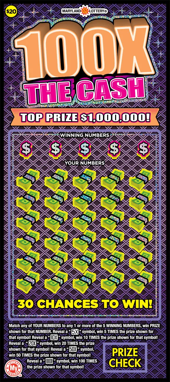 100X the Cash Maryland scratch-off ticket