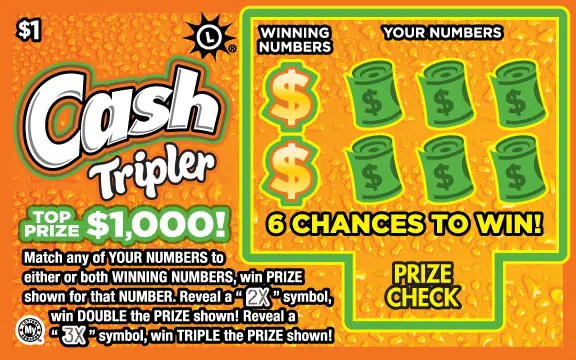 Cash Tripler Maryland scratch-off ticket