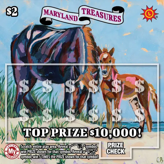 Maryland Treasures Maryland scratch-off ticket