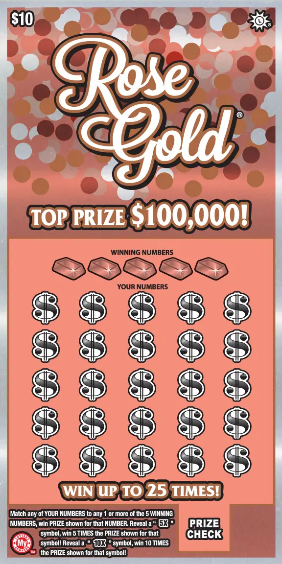 Rose Gold Maryland scratch-off ticket