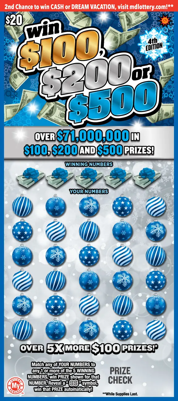 Win $100, $200 or $500 Maryland scratch-off ticket