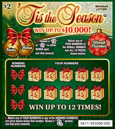 'Tis the Season Michigan scratch-off ticket