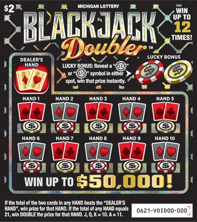 Blackjack Doubler Michigan scratch-off ticket