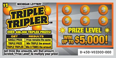 Triple Tripler Michigan scratch-off ticket