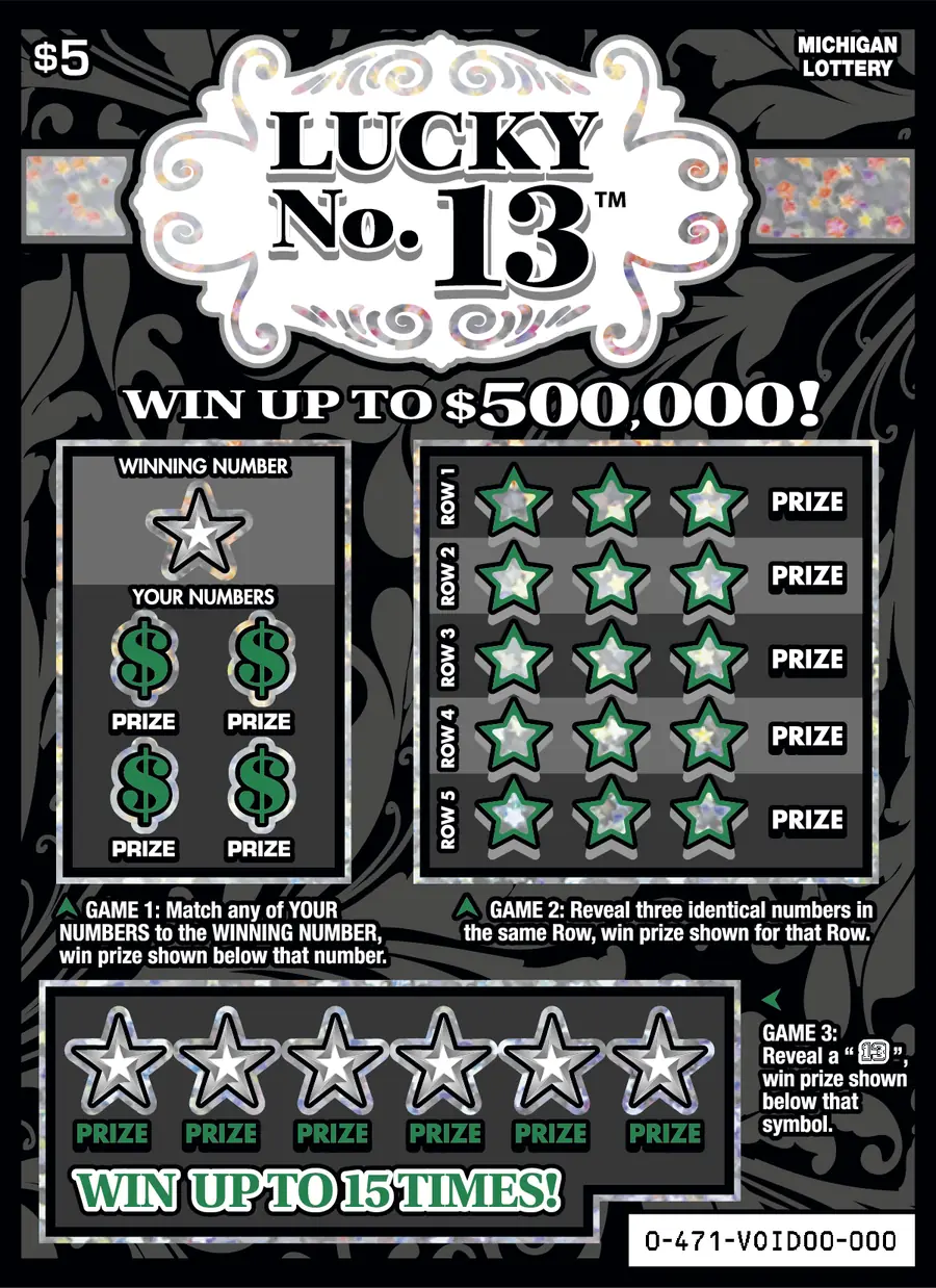 Lucky No. 13 Michigan scratch-off ticket