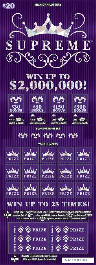 Supreme Michigan scratch-off ticket