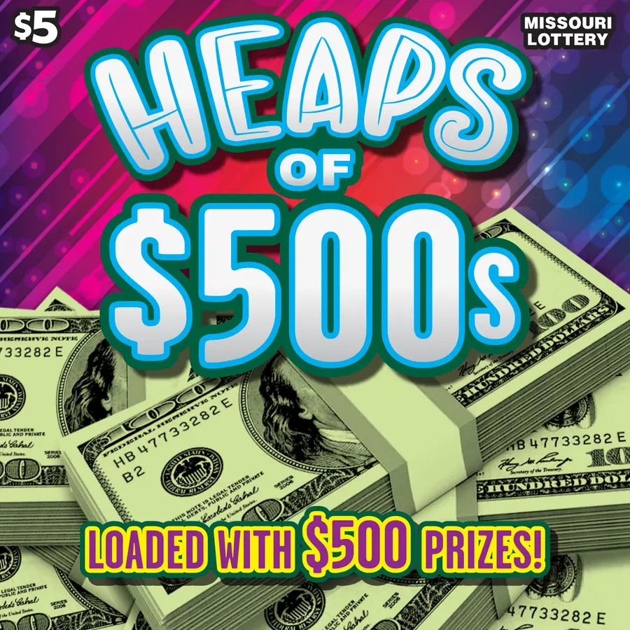 HEAPS OF $500S Missouri scratcher ticket