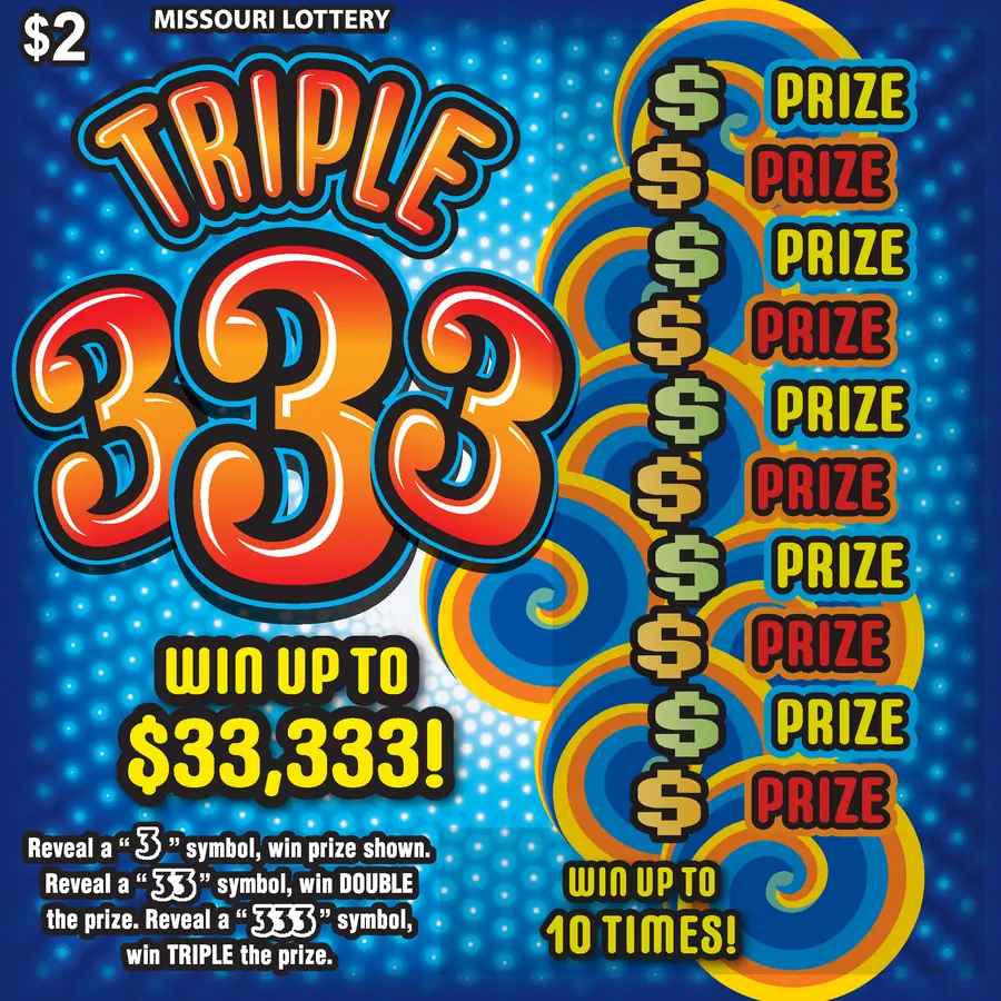 TRIPLE 333 Missouri scratcher ticket