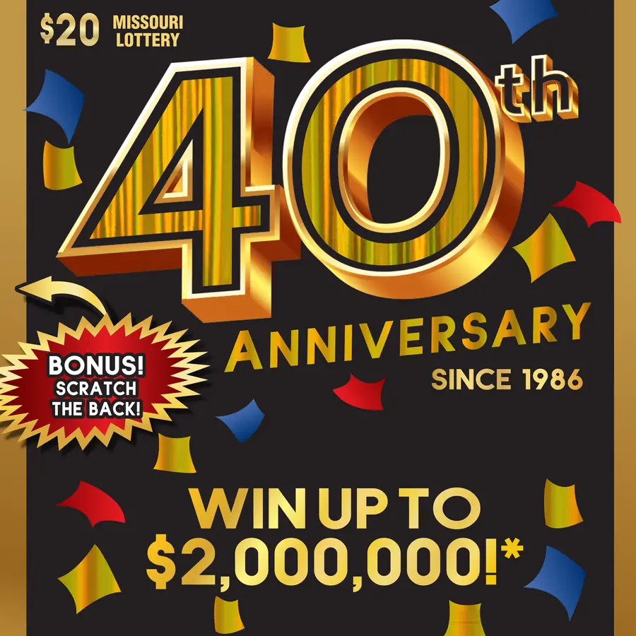 40TH ANNIVERSARY Missouri scratcher ticket