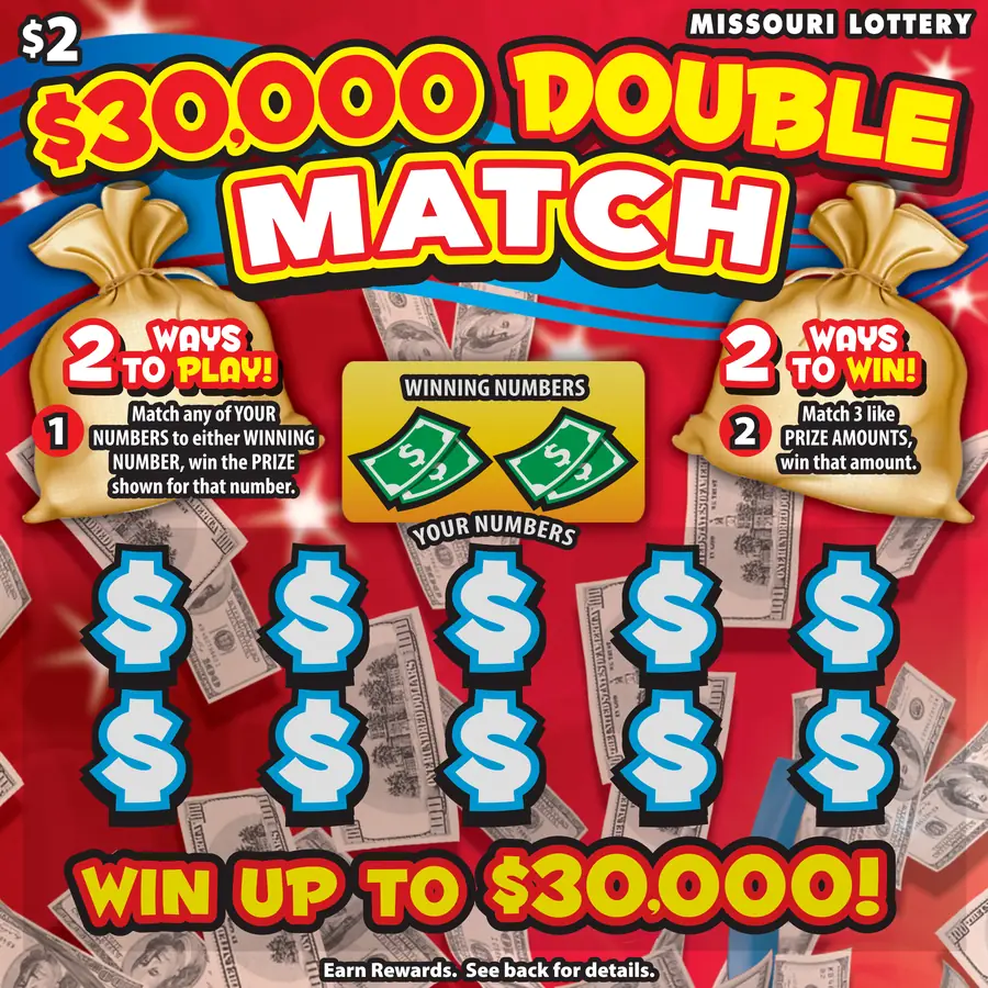 $30,000 DOUBLE MATCH Missouri scratcher ticket