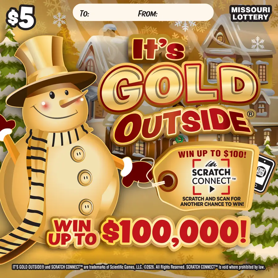 ITS GOLD OUTSIDE Missouri scratcher ticket