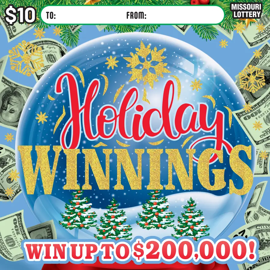 HOLIDAY WINNINGS Missouri scratcher ticket
