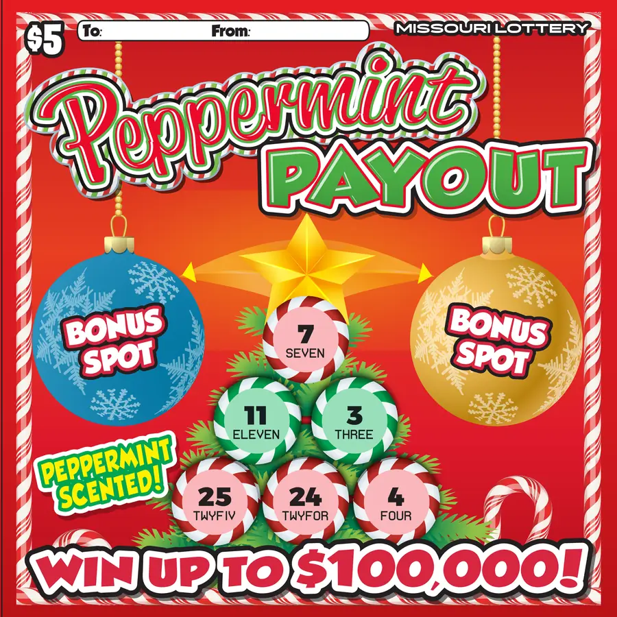 PEPPERMINT PAYOUT Missouri scratcher ticket