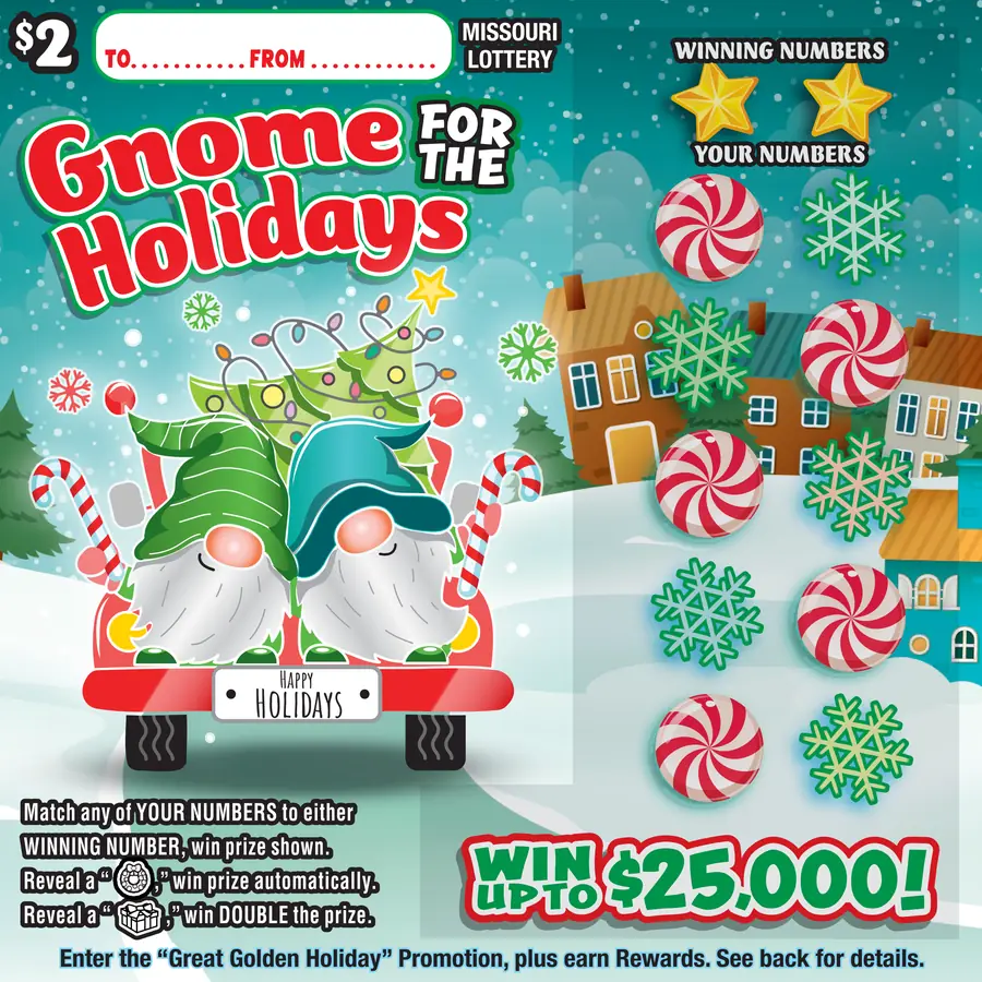 GNOME FOR THE HOLIDAYS Missouri scratcher ticket