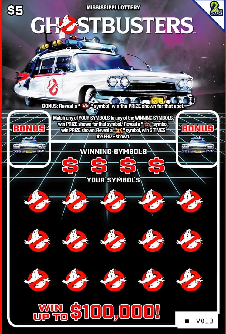 Ghostbusters Mississippi scratch-off ticket
