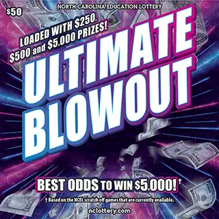 Ultimate Blowout North Carolina scratch-off ticket