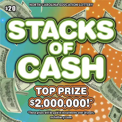 Stacks of Cash North Carolina scratch-off ticket