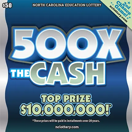 500X The Cash North Carolina scratch-off ticket