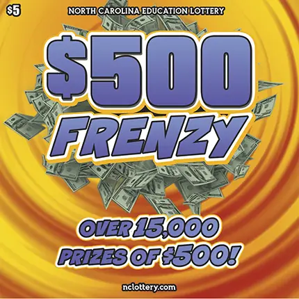 $500 Frenzy North Carolina scratch-off ticket