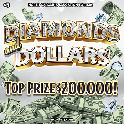 Diamonds and Dollars North Carolina scratch-off ticket