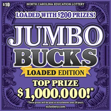 Jumbo Bucks North Carolina scratch-off ticket