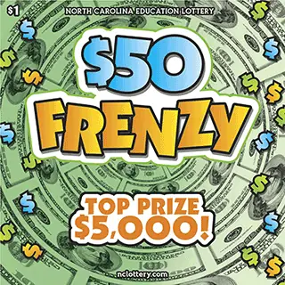 $50 Frenzy North Carolina scratch-off ticket