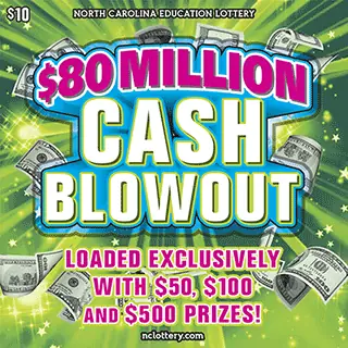 $80 Million Cash Blowout North Carolina scratch-off ticket