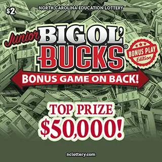 Junior BIG OL' BUCKS® North Carolina scratch-off ticket