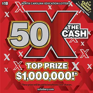 50X The Cash North Carolina scratch-off ticket