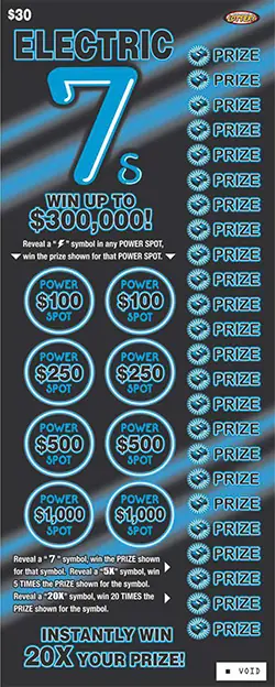 Electric 7s Nebraska scratch game ticket