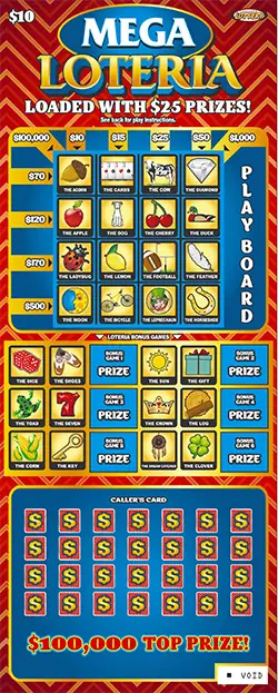 Mega Loteria Nebraska scratch game ticket