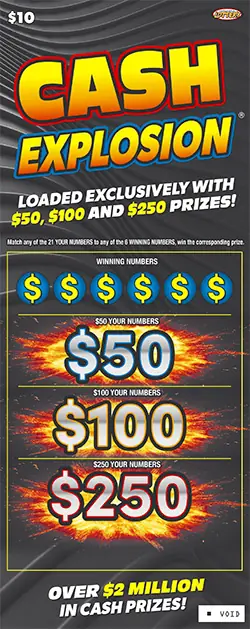 Cash Explosion® Nebraska scratch game ticket